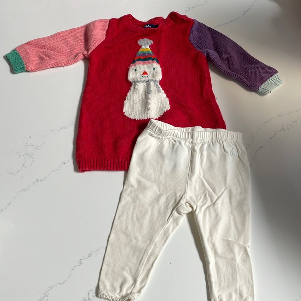 Baby Gap Snowman Sweater with Leggings